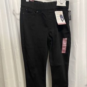 signature gold levi black pull on skinny jeans size 8m stretchy